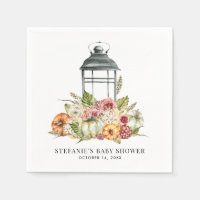 Rustic Watercolor Fall Harvest Lantern Baby Shower