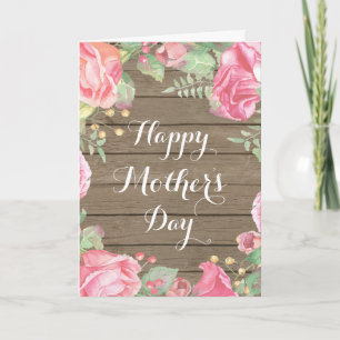 Rustic Watercolor Floral Mother's Day Card