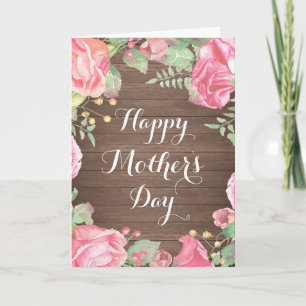 Rustic Watercolor Floral Mother's Day Card