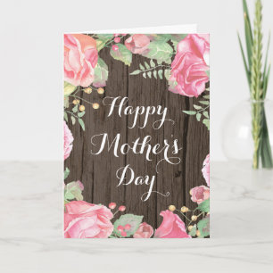 Rustic Watercolor Floral Mother's Day Card