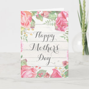 Rustic Watercolor Floral Mother's Day Card