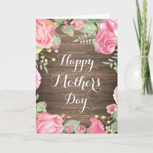 Rustic Watercolor Floral Mother's Day Card