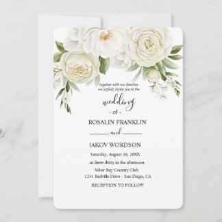 rustic watercolor floral wedding invitation