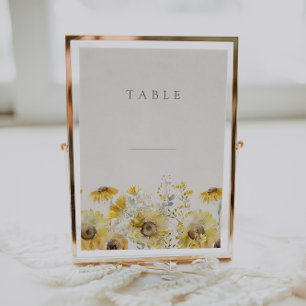 Rustic Watercolor Floral Wedding Table Cards