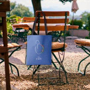 Rustic watercolor flower letter B  Tote Bag