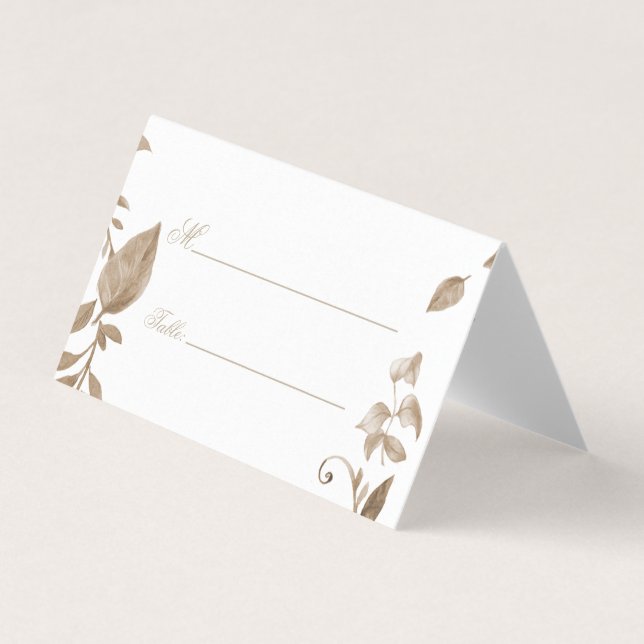 Rustic Watercolor Gold Burgundy Floral Wedding Business Card (Front)