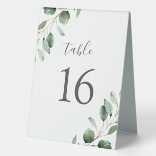 Rustic Watercolor Greenery Table Numbers