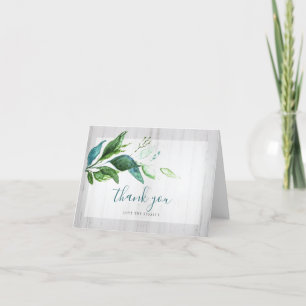 Rustic Watercolor Greenery Thank You Card