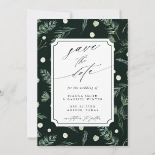 Rustic Watercolor Greenery Wedding QR Code Save The Date