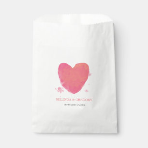 Rustic Watercolor Heart Wedding Favour Bag