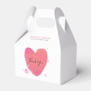 Rustic Watercolor Heart Wedding Favour Box