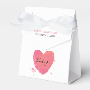 Rustic Watercolor Heart Wedding Favour Box