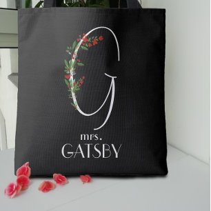 Rustic watercolor initial G teacher Tote Bag