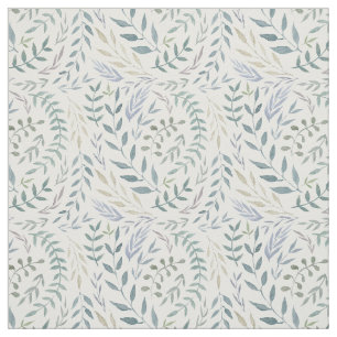 Rustic Watercolor Leaves and Foliage Fabric