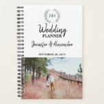Rustic watercolor leaves monogrammed photo Wedding Planner<br><div class="desc">Create your own monogrammed photo Wedding Planner.
Rustic watercolor leaves design.
Add your own photos,  one at the front and one at the back,  text and names to create a very unique and personal Wedding Planner.</div>