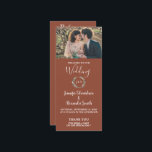Rustic watercolor leaves photo country wedding program<br><div class="desc">Rustic watercolor leaves photo country wedding ceremony program.
You can add your own photo and text to personalise.</div>
