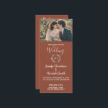 Rustic watercolor leaves photo country wedding program<br><div class="desc">Rustic watercolor leaves photo country wedding ceremony program.
You can add your own photo and text to personalise.</div>