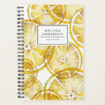 Rustic Watercolor Lemon Slices Pattern Planner<br><div class="desc">Feminine custom planner featuring watercolor illustrations of lemon slices pattern. Personalise by adding your name or short phrase. This bright lemon pattern planner will be perfect as a personalised gift. Matching items are available.</div>