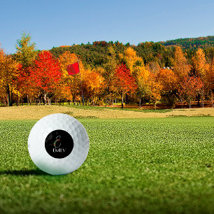 Rustic watercolor monogram E mum Golf Balls