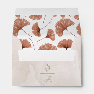 Rustic Watercolor Monogram Wedding Envelope