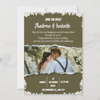 Rustic Watercolor Mountain Save the Date