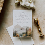 Rustic Watercolor Mountain Wedding Details Card<br><div class="desc">This is a mountain wedding details card featuring a beautiful watercolor fall mountain scene and an elegant font pairing. Edit all wording and all colours except for the colour of the watercolor mountain scene. The colour of the evergreen drop is not editable. // For matching items, please visit the "SAWYER"...</div>