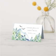 Rustic Watercolor Mountains Wedding