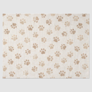 Rustic Watercolor Paw Print Pattern (2) Tissue Paper