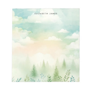 Rustic Watercolor Pie Forest Personalised Notepad