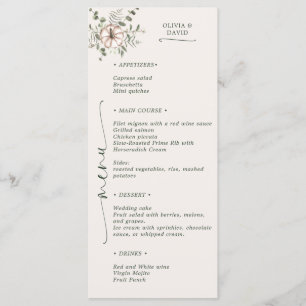 Rustic Watercolor Pumpkin Eucalyptus Fall Wedding Menu