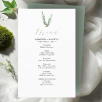 Rustic Watercolor Rosemary Budget Wedding Menus