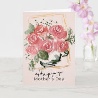 Rustic Watercolor Roses in a Teacup | Mother’s Day