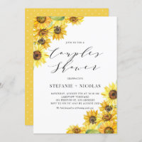 Rustic Watercolor Sunflowers Couples Shower