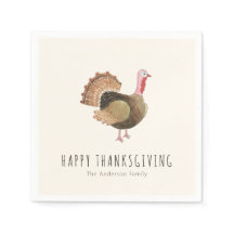 Rustic Watercolor Turkey Thanksgiving