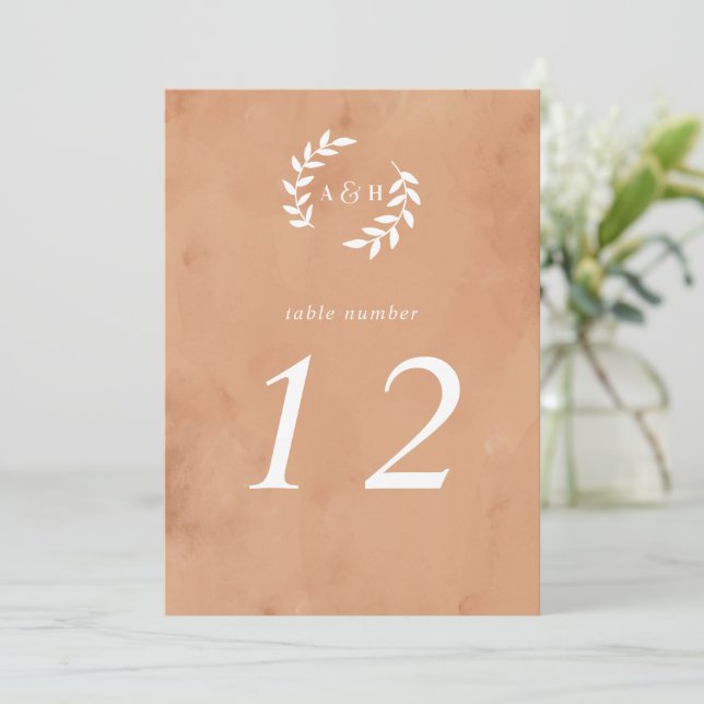 Rustic Watercolor Wedding 5x7 Table Number (Standing Front)