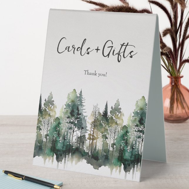 Rustic Watercolor Wedding Cards & Gifts (In SItu (Table))