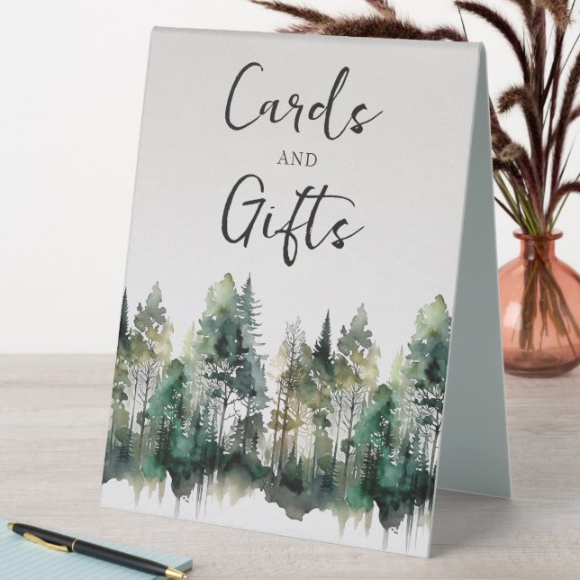 Rustic Watercolor Wedding Cards & Gifts (In SItu (Table))