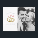 rustic watercolor wedding ring photo save the date postcard<br><div class="desc">rustic watercolor wedding ring photo save the date postcard.</div>