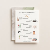 Rustic Watercolor Wedding Timeline