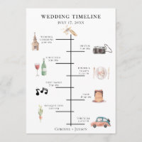 Rustic Watercolor Wedding Timeline