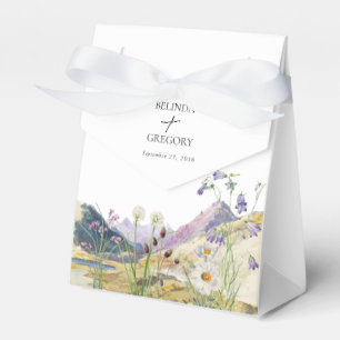 Rustic Watercolor Wildflower Mountain Wedding Favour Box
