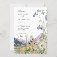 Rustic Watercolor Wildflower Mountain Wedding
