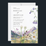 Rustic Watercolor Wildflower Mountain Wedding Invitation<br><div class="desc">A beautiful watercolor wildflower and mountain wedding design. A unique design that uses watercolor wildflower botanicals and a watercolor mountain landscape in the background. A modern wild floral design with lakeside mountains and rivers. An elegant wedding invitation design with modern elements. Matching wedding stationery items and other wedding invite formats...</div>
