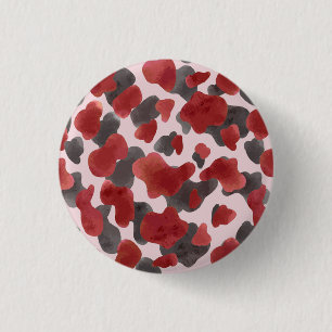 Rustic Watercolor Winter Animal Print 3 Cm Round Badge