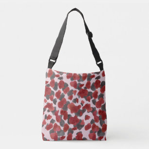 Rustic Watercolor Winter Animal Print Crossbody Bag