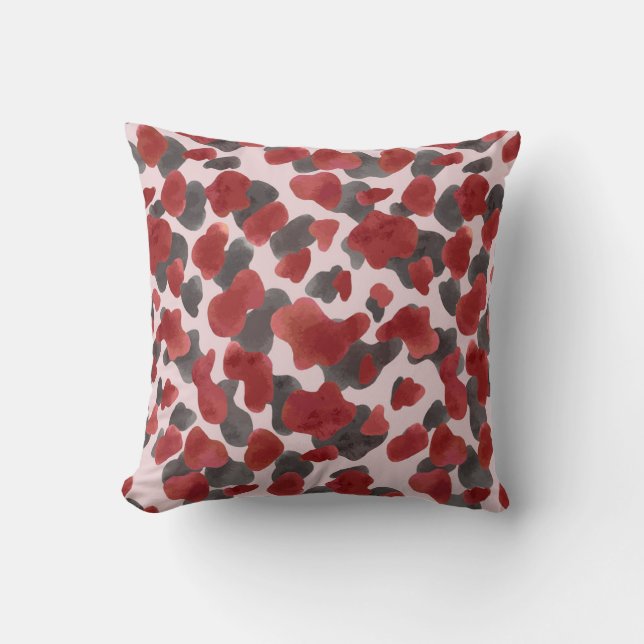 Rustic Watercolor Winter Animal Print Cushion (Front)