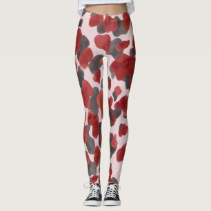 Rustic Watercolor Winter Animal Print Leggings