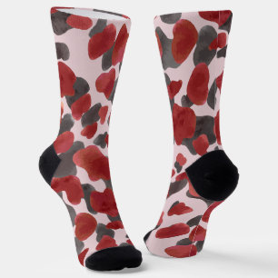Rustic Watercolor Winter Animal Print Socks
