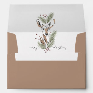 Rustic Watercolor Woodland Deer Envelope