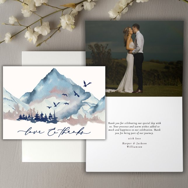 Rustic Watercolor Woodland Pine Forest Thank You Card (Creator Uploaded)